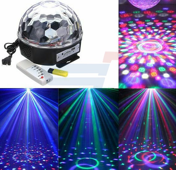 Crystal LED Magic Ball Stage Light Bluetooth MP3 Player with Remote 